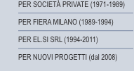 Per società private (1971-1989) Per Fiera Milano (1989-1994) Pe